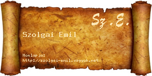 Szolgai Emil névjegykártya